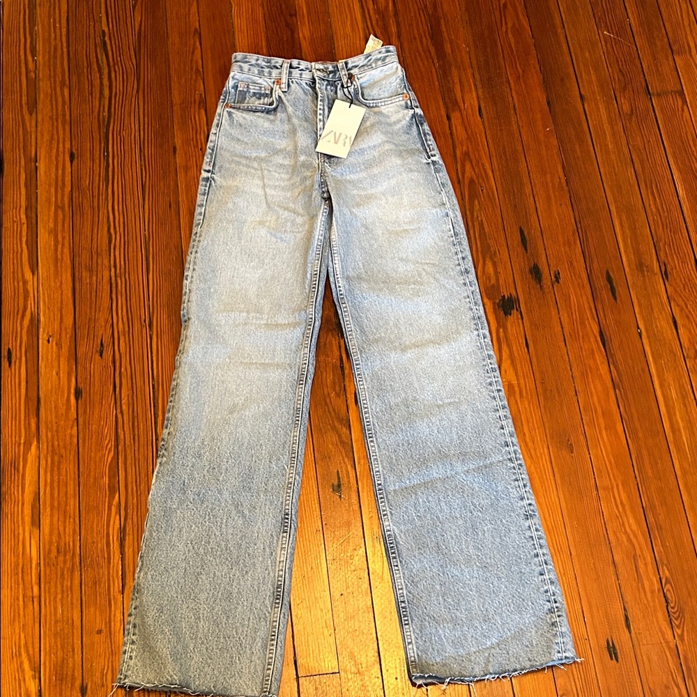 Zara high waisted wide leg jeans